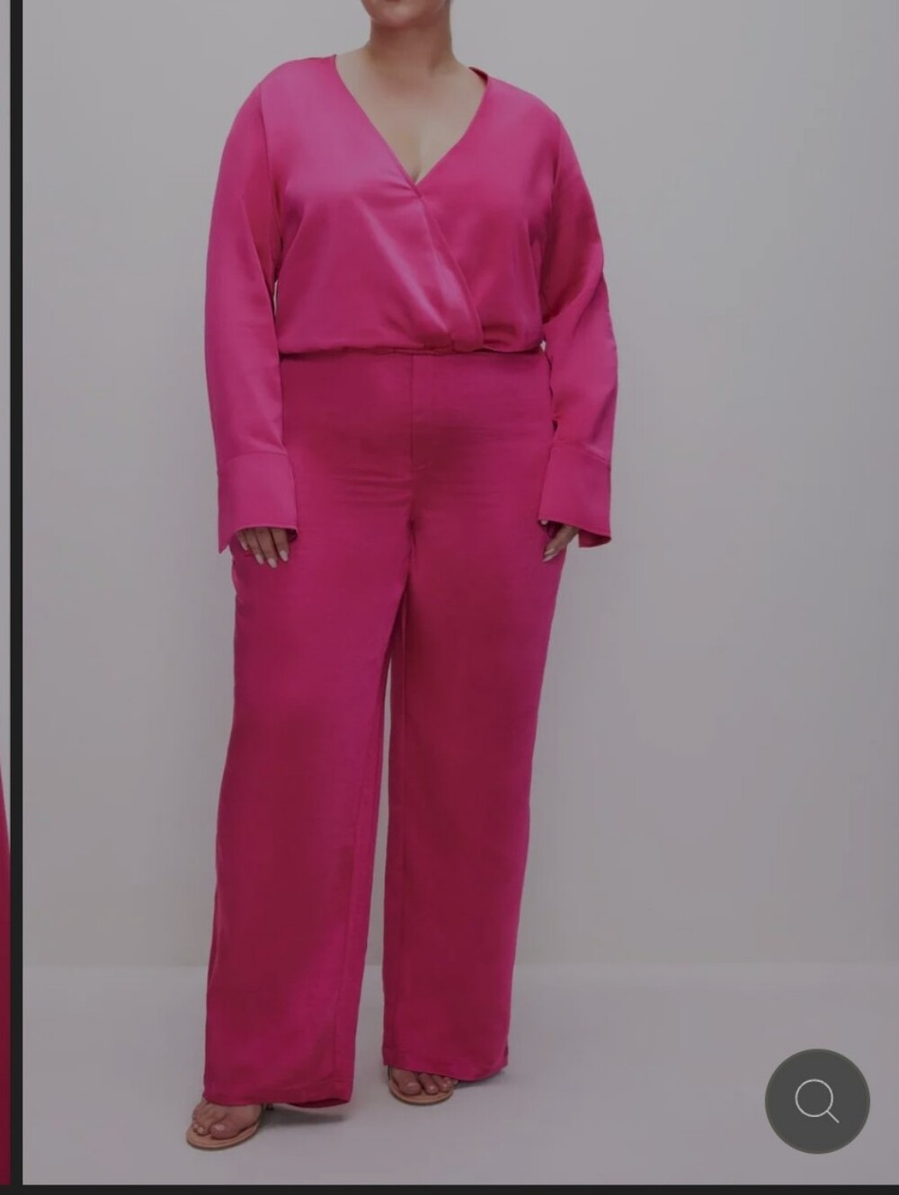 Good American - Love Potion Pink Washed Satin Pants